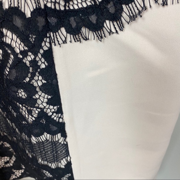 H&M sleeveless dress NWT/ cream w/ black lace/14 - Picture 3 of 6